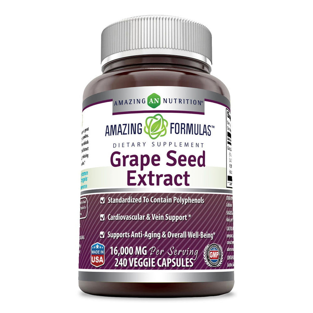 Amazing Nutrition Amazing Formulas Grapeseed Extract 16000Mg Veggie Capsules, 240 Ea